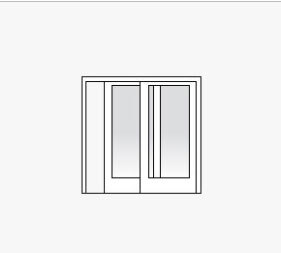 Two panel sliding configuration